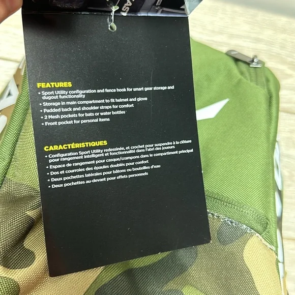 NWT Easton Game Ready Youth Green Camo Baseball Equipment Backpack Bag - Picture 9 of 11